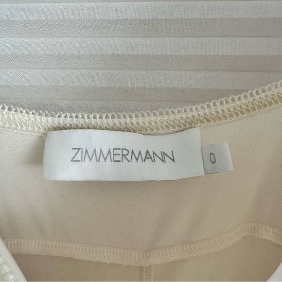 Zimmerman Spaghetti Strap V Neck Midi Slip lace trim Dress Cream / Ivory size 0 - Picture 5 of 16